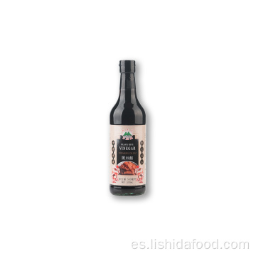 Botella de vidrio de 500 ml de vinagre de arroz negro